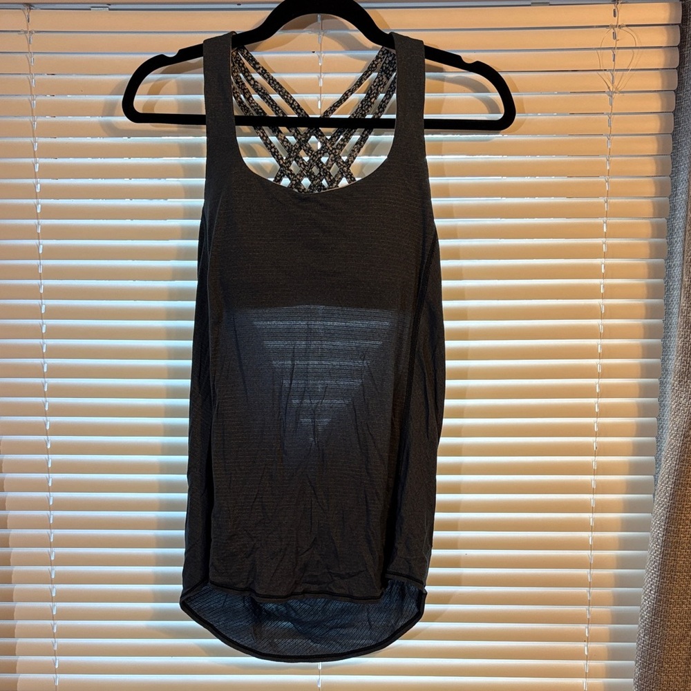 Lululemon Athletica Teal Tank Top with Open Back Detail
